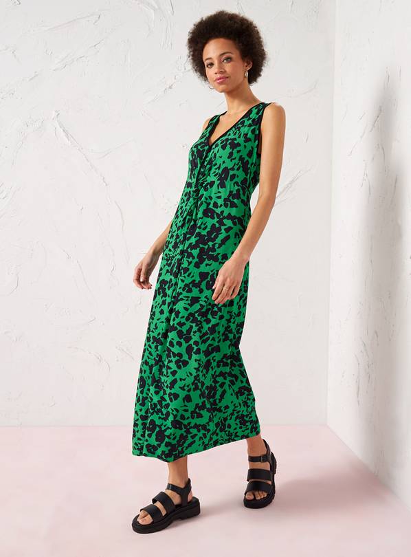 EVERBELLE Green Animal Print Sleeveless Twist Dress 22